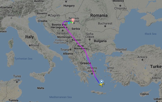 Thriller in the air the passengers of the flight Santorini - Brussels - Emergency landing in Belgrade